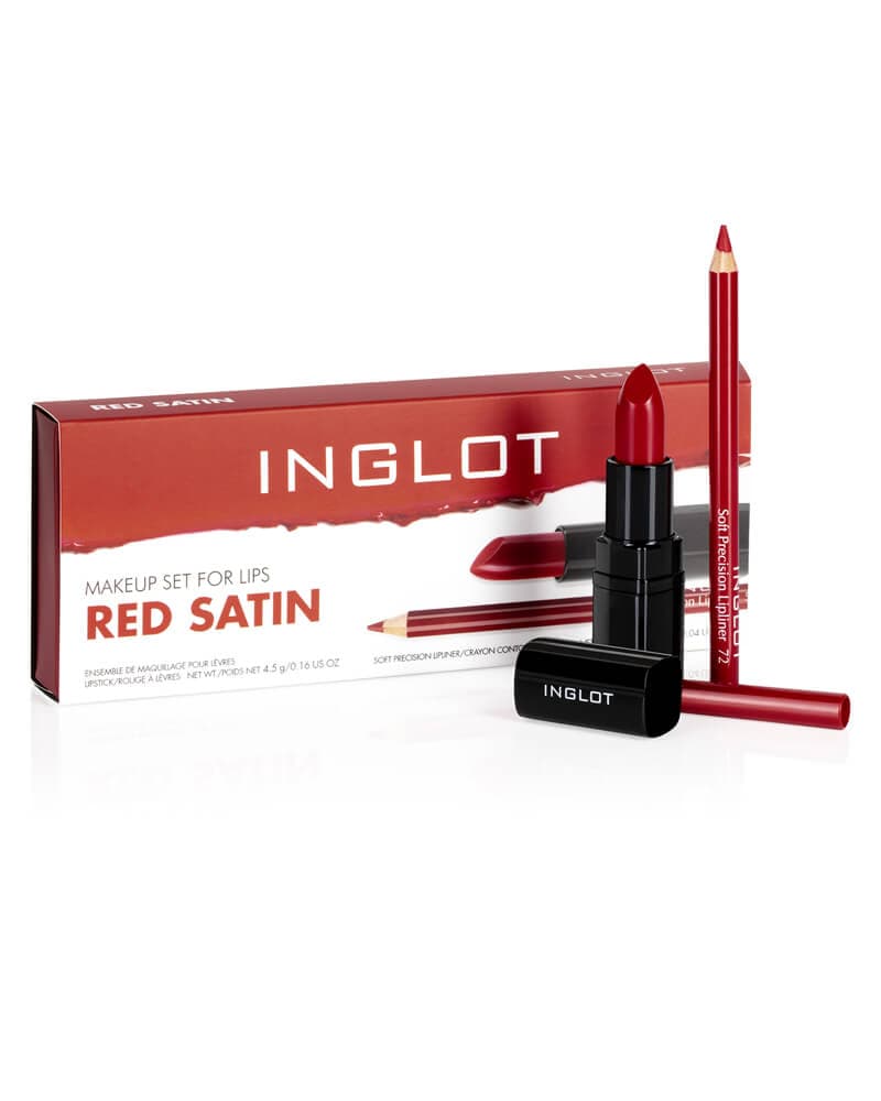 Inglot Set For Lips - Red Satin 2 stk